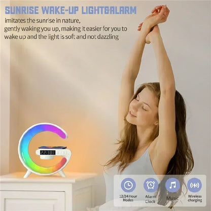 Kabelloser Ladeständer RGB G Licht Wecker Lautsprecher